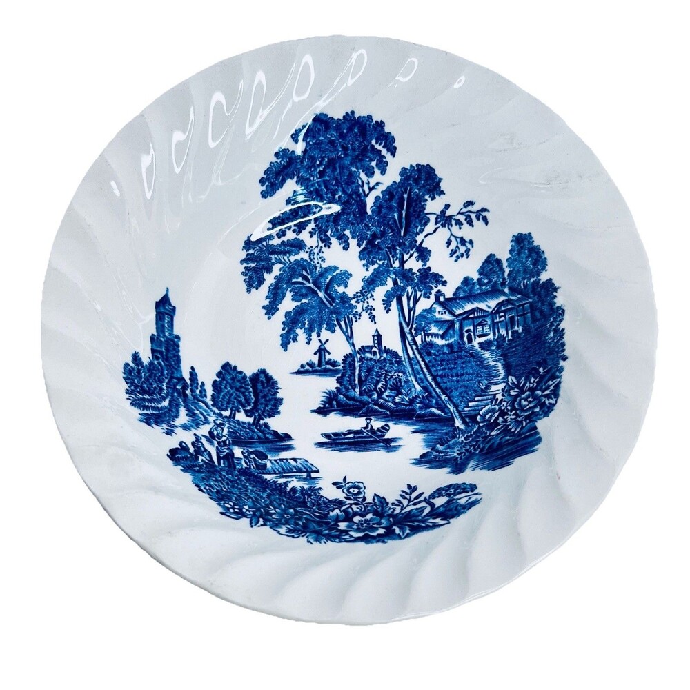 Vintage Swinnertons The Ferry Blue Transferware Bowls England Set of 4